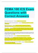 FEMA 100 ICS Exam Questions with Correct Answers 