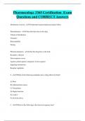 Pharmacology 3365 Certification Exam  Questions and CORRECT Answers