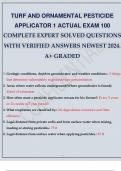 TURF AND ORNAMENTAL PESTICIDE APPLICATOR 1 ACTUAL EXAM 100 COMPLETE EXPERT SOLVED QUESTIONS WITH VERIFIED ANSWERS NEWEST 2024. A+ GRADED.