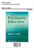 Test Bank For The Psychiatric Interview 4th Edition Carlat | 9781496327710