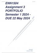 ENN1504 Assignment 3 PORTFOLIO Semester 1 2024 - DUE 22 May 2024