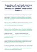 Connecticut Life and Health Insurance Exam (CT Life and Health Exam Practice) 150 Questions With Complete Answers..pdf