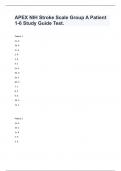 APEX NIH Stroke Scale Group A Patient 1-6 Study Guide Test.