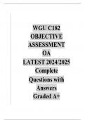 WGU C182 OBJECTIVE ASSESSMENT OA LATEST 2024/2025 Complete Questions with Answers Graded A+        