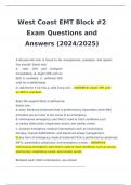 West Coast EMT Block #2 Exam Questions and Answers (2024/2025)