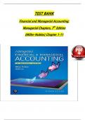 TEST BANK For Financial and Managerial Accounting: Managerial Chapters, 7th Edition (Miller-Nobles)Verified Chapters 1 - 11, Complete Newest Version