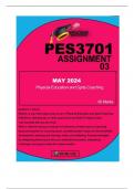 PES3701 ASSIGNMENT 3 2024 Question 1: Essay Reflect on your learning journey so far in Physical Education and Sport Coaching (PES3701), selecting two or three topics from the PES3701 Study Guide that resonate with you the most.  Write a reflective essay t