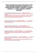 CPRP CERTIFIED PSYCHIATRIC REHABILITATION PRACTITIONER EXAM STUDY GUIDE 2024 | ALL QUESTIONS AND CORRECT ANSWERS | ALREADY GRADED A+ | LATEST VERSION | VERIFIED ANSWERS