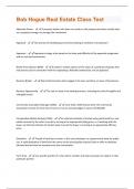 Bob Hogue Real Estate Class Test Questions & Answers Already Graded A+