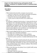 Test bank for Foundations for Population Health in Community Public Health Nursing 6th Edition Stanhope. Graded A+ (2024/2025)