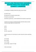 BACKFLOW PREVENTION ASSEMBLY TESTER PRACTICE EXAM WITH CORRECT ANSWERS