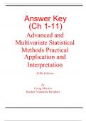 Answers Key for Advanced and Multivariate Statistical Methods, Practical Application and Interpretation 5th Edition By Craig Mertler, Rachel Vannatta Reinhart (All Chapters, 100% Original Verified, A+ Grade) 