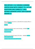 FIRE OFFICER 1 VLC VIRGINIA LEARNING CENTER EXAM WITH CORRECT 75+ ACTUAL QUESTIONS AND CORRECTLY  WELL DEFINED ANSWERS LATEST 2024 ALREADY GRADED A+   