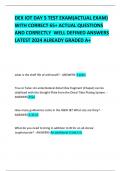 DEX IOT DAY 5 TEST EXAM(ACTUAL EXAM) WITH CORRECT 65+ ACTUAL QUESTIONS AND CORRECTLY  WELL DEFINED ANSWERS LATEST 2024 ALREADY GRADED A+ 