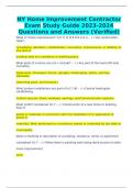 NY Home Improvement Contractor Exam Study Guide  Questions and Answers (Verified)