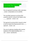 Replacement Cost Pricing exam questions with 100% correct answers(graded A+)