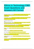 Ethics in Technology C961 Exam Questions and Answers All Correct 