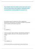  NLN PHARM PRACTICE EXAM LATEST 2024-2025 WITH ACTUAL QUESTIONS AND CORRECT ANSWERS|100% GUARANTEED TO PASS CONCEPTS|GRADED A+