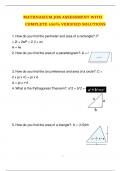 MATHNASIUM JOB ASSESSMENT WITH COMPLETE 100% VERIFIED SOLUTIONS