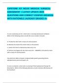 CAPSTONE ATI NCLEX MEDICAL SURGICAL ASSESSMENT 1 LATEST UPDATE 2024 QUESTIONS AND CORRECT VERIFIED ANSWERS WITH RATIONELS |ALREADY GRADED A+