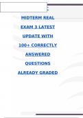 AAPC CPC MIDTERM REAL EXAM 3 LATEST UPDATE WITH 100+ CORRECTLY ANSWERED QUESTIONS ALREADY GRADED A+  |100% VERIFIED|