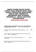 MARK KLIMEK NCLEX EXAM LATEST 2024 UPDATE WITH 1900+ HIGHLY PREDICTED QUESTIONS WHICH ARE CORRECTLY ANSWERED AND ALREADY GRADED A+  |99.9% SUCCESS GUARANTEED|