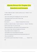 Alberta Drivers Ed: Chapter One Questions and Answers