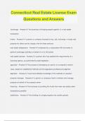 Connecticut Real Estate License Exam Questions and Answers