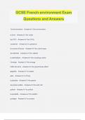 GCSE French environment Exam Questions and Answers