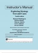 Solution Manual for Exploring Strategy Text And Cases 12th Edition Gerry Johnson, Richard Whittington| Complete Verified Chapter's |