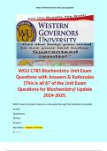 WGU C785 Biochemistry Unit Exam Questions with Answers & Rationales (This is all 67 of the Unit Exam Questions for Biochemistry) Update 2024-2025.