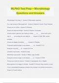 MLPAO Test Prep ~ Microbiology Questions and Answers