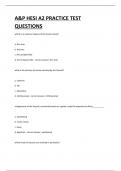 A&P HESI A2 PRACTICE TEST QUESTIONS 