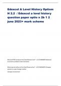 Edexcel A Level History Optiom H 2.2 / Edexcel a level history question paper optio n 2b 1 2 june 2023+ mark scheme