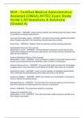 NHA - Certified Medical Administrative Assistant (CMAA) AVTEC Exam Study Guide || All Questions & Solutions (Graded A)