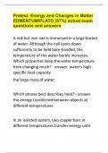 Pretest: Energy and Changes in Matter EDMENTUM/PLATO (87%) actual exam questions and answers