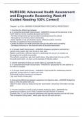 NURS550: Advanced Health Assessment and Diagnostic Reasoning Week #1 Guided Reading 100% Correct!