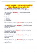 AQA A level PE - skill acquisition 2024 Exam Comprehensive Review