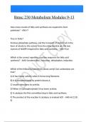 Bmsc 230 Metabolism Modules 9-13 Questions And Answers Latest |Update| Verified Answers 