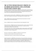 MCAT PSYCH/SOCIOLOGY FROM 132 SCORER QUESTIONS AND ANSWERS WITH SOLUTIONS 2024