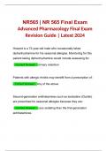 NR565 | NR 565 Final Exam Advanced Pharmacology Final Exam Revision Guide | Latest 2024 