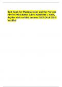 Test Bank For Pharmacology and the Nursing Process 10th Edition By Linda Lilley All Chapters (1 - 58) 2023 Complete Questions and Answers A+