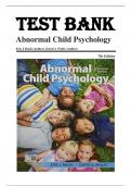 Test Bank for Abnormal Child Psychology 7th Edition by Eric J Mash, all chapters covered: ISBN- ISBN-, A+ guide