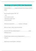 Tetralogy of Fallot (TOF) Test Questions