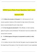 NFHS Soccer Rules exam Questions with Complete Verified Solutions 2024