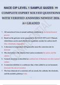 NACE CIP LEVEL 1 SAMPLE QUIZES 99 COMPLETE EXPERT SOLVED QUESTIONS WITH VERIFIED ANSWERS NEWEST 2024. A+ GRADED