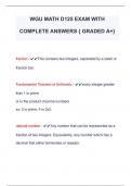 WGU MATH D125 EXAM WITH  COMPLETE ANSWERS { GRADED A+} 