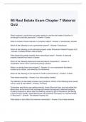 WI Real Estate Exam Chapter 7 Material Quiz 100% solved