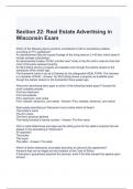 Section 22 Real Estate Advertising in Wisconsin Exam 2024 Questions and Answers