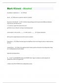 Mark Klimek - Alcohol Exam Questions and Answers 2024 Correctly done